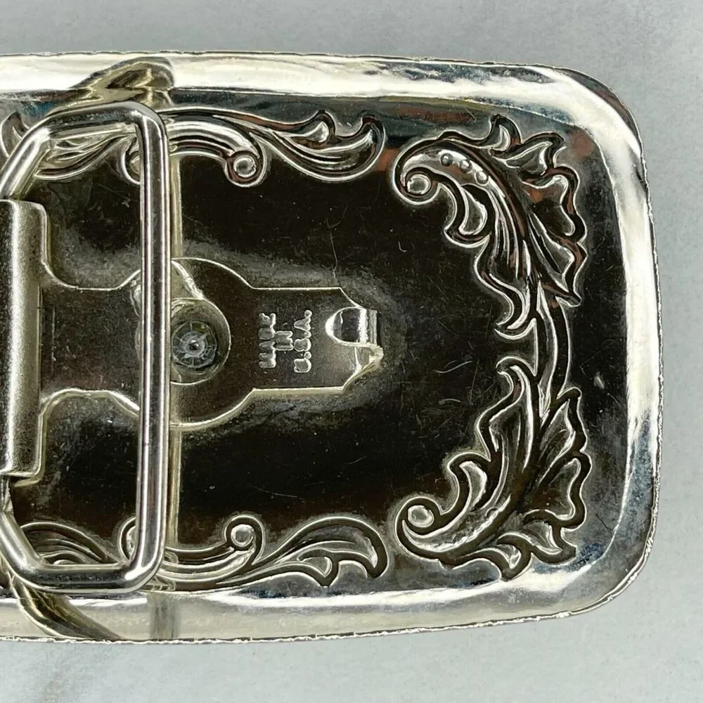 Vintage Leaves Leaf Saddle Western Belt Buckle Made in USA ✨